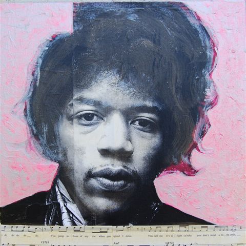 David McGough painting Hendrix